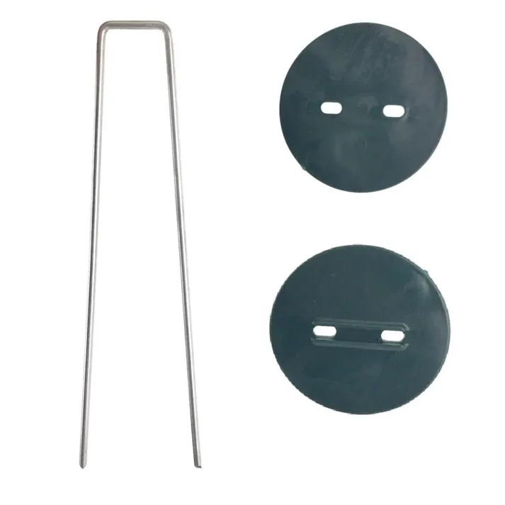 カインズ 剣先Uピン 200mm+押さえ70mm 2穴セット グリーン 10個