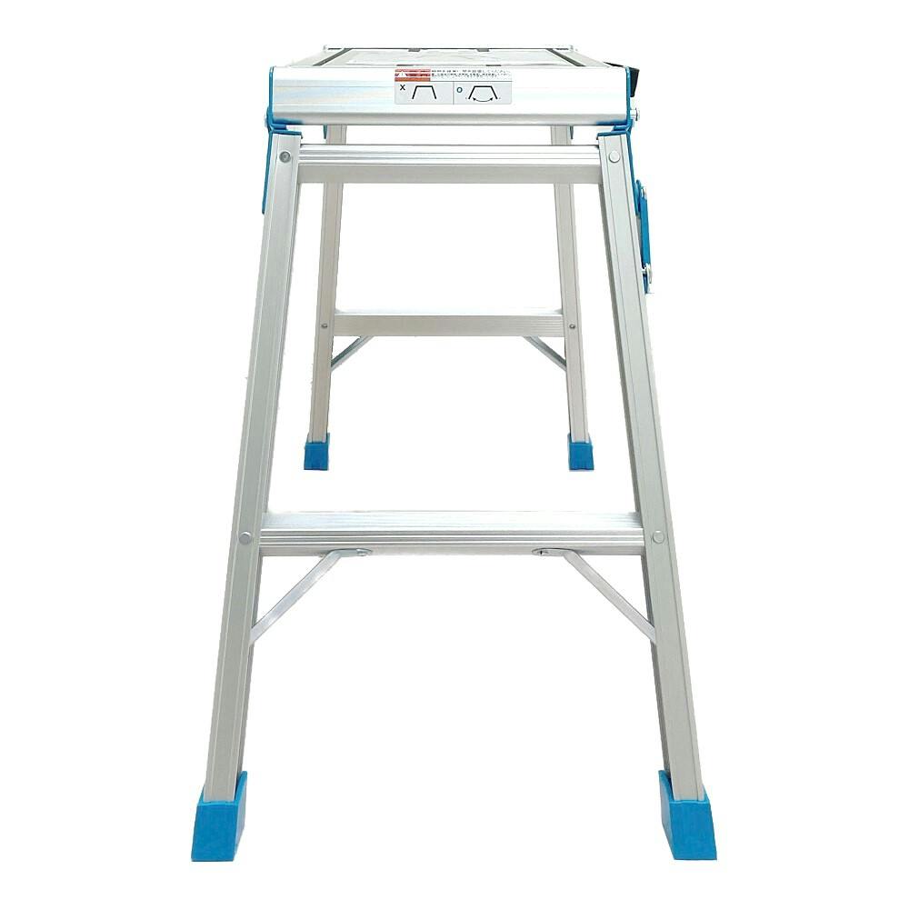 アルミ作業台 2段 ターコイズブルー | はしご・脚立・三脚 通販