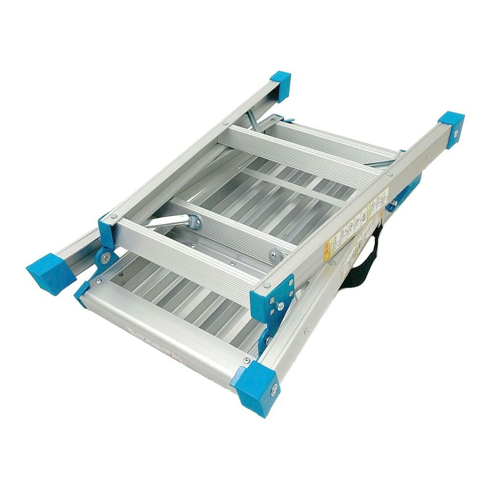 アルミ作業台 2段 ターコイズブルー | はしご・脚立・三脚 通販