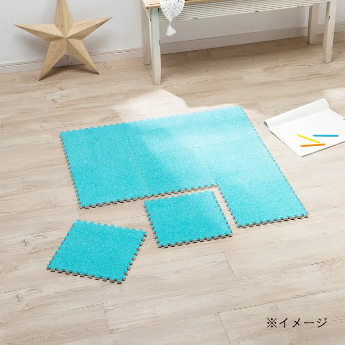 ずれにくい防音やわらかジョイントマット9枚組 ブルー (販売終了)