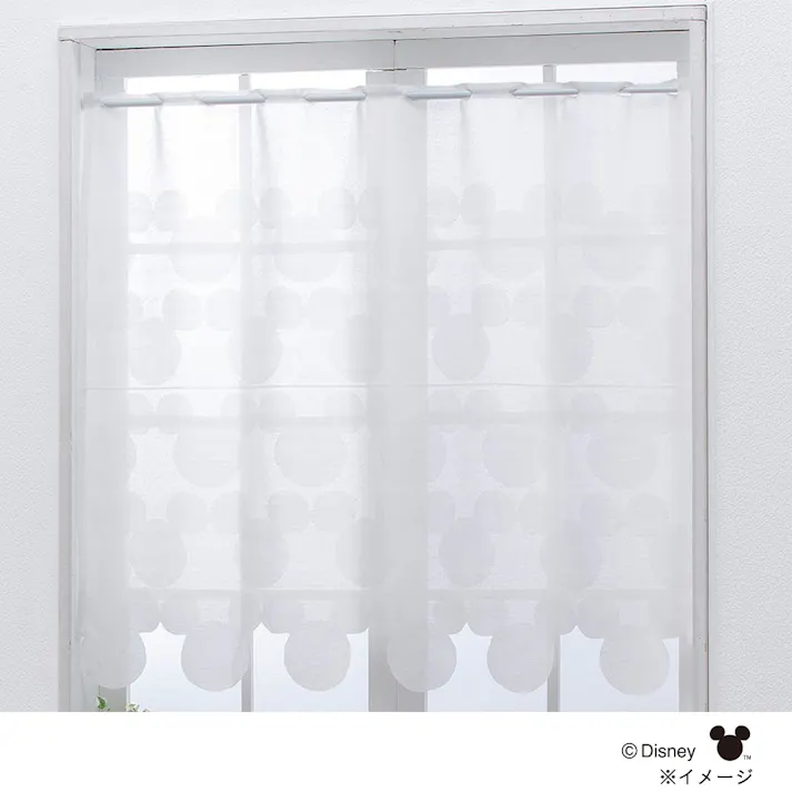 ディズニー フリーカットカーテン ミッキーマウス 100×85cm 洗濯OK