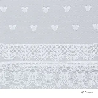 ディズニー フリーカットカーテン ミッキーレース 100×85cm 洗濯OK