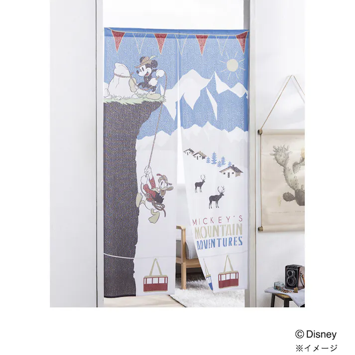 ディズニー のれん ミッキー&ドナルド 85×150cm 洗濯OK