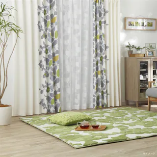 パストリーフ アイボリー 100×210cm 4枚組セットカーテン