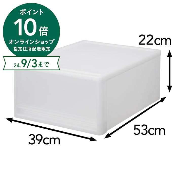 引き出し衣装ケース M クローゼット用 幅39×奥行53×高さ22cm