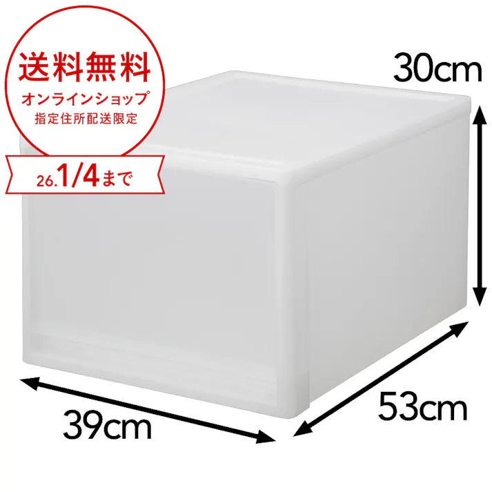 引き出し衣装ケース L クローゼット用 幅39×奥行53×高さ30cm