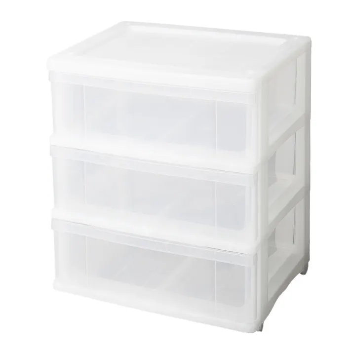 クローゼットチェスト54 3段 クリア キャスター付き