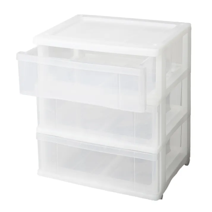 クローゼットチェスト54 3段 クリア キャスター付き