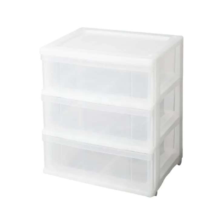 クローゼットチェスト54 3段 クリア キャスター付き