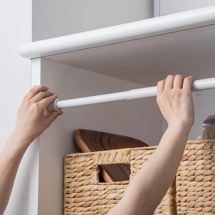 突っ張り簡単伸縮ポール ホワイト 72~120cm