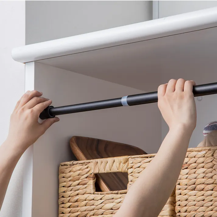 突っ張り簡単伸縮ポール ブラック 72~120cm