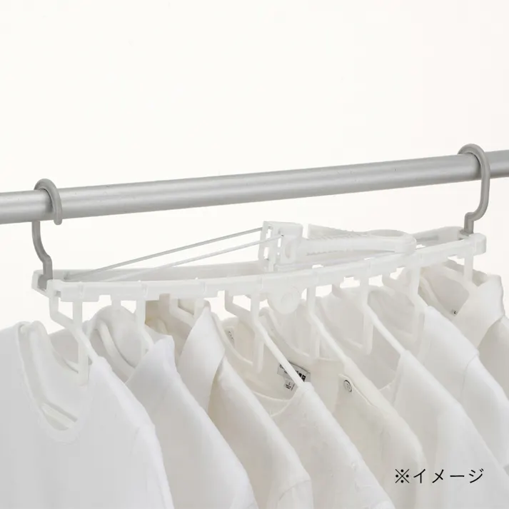 マンション対応 低竿用 サイドフック付 8連ハンガー