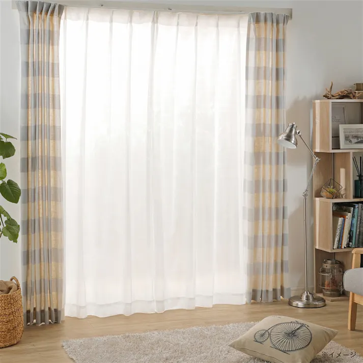 花粉キャッチ・ミラー ヴィーヴォ 100×198cm 2枚組 レースカーテン