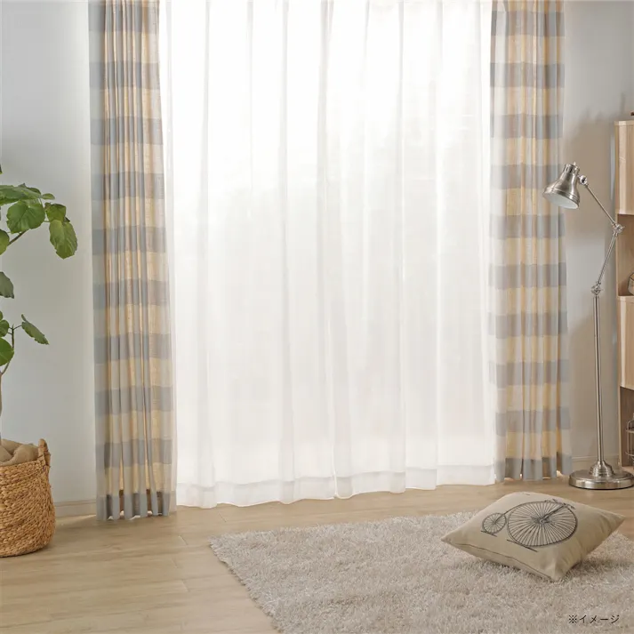 花粉キャッチ・ミラー ヴィーヴォ 150×228cm 2枚組 レースカーテン