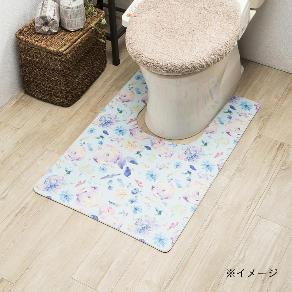 シートで拭けるトイレマット耳長 フラワー(販売終了) | お風呂グッズ