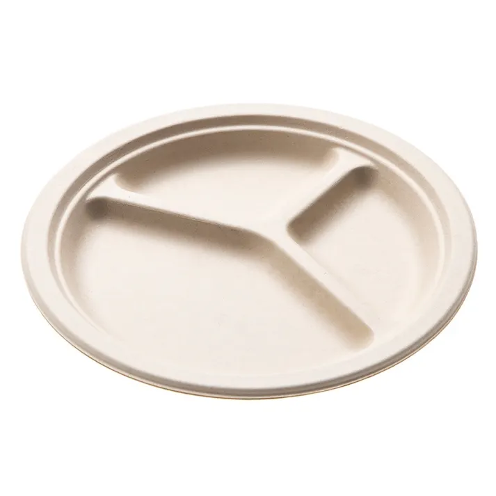 無漂白の麦プレート仕切り付26cm3枚入