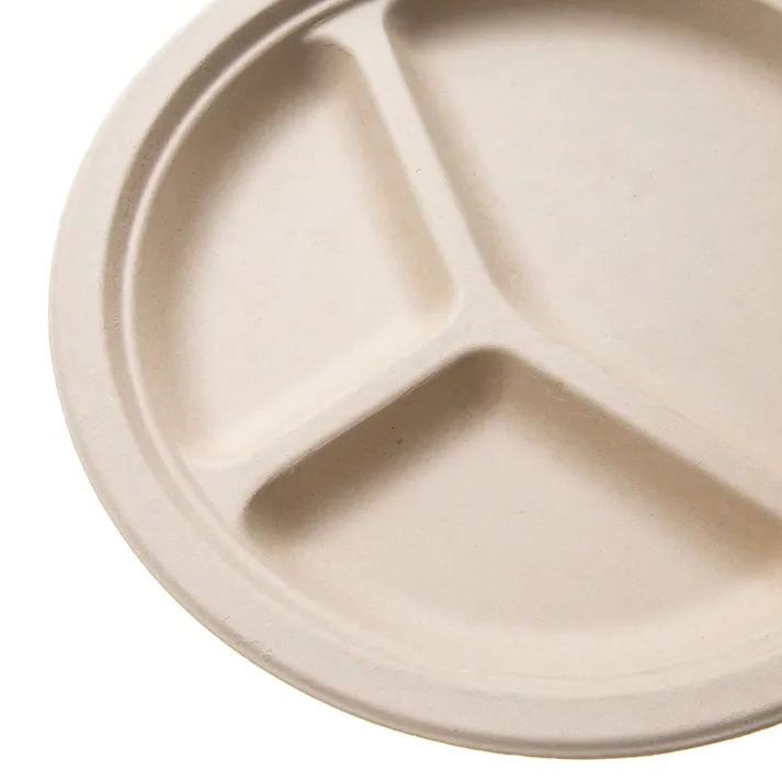 無漂白の麦プレート仕切り付26cm3枚入