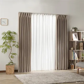 花粉キャッチ・遮熱・ミラー エコクリア 100×175cm 2枚組 レースカーテン