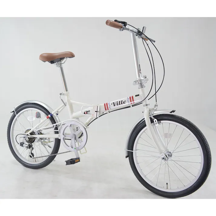 【自転車】折りたたみ自転車 ヴィレ VILLE 20インチ 外装6段 アイボリー