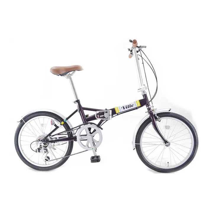 【自転車】折りたたみ自転車 ヴィレ VILLE 20インチ 外装6段 パープル