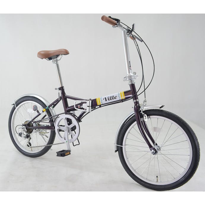 【自転車】折り畳み車 ヴィレ VILLE 20インチ 外装6段 パープル