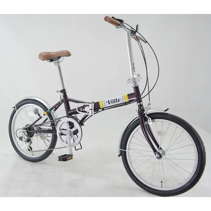 【自転車】折りたたみ自転車 ヴィレ VILLE 20インチ 外装6段 パープル