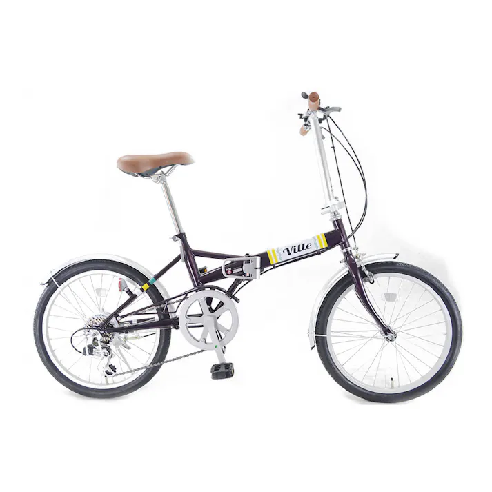 【自転車】折りたたみ自転車 ヴィレ VILLE 20インチ 外装6段 パープル