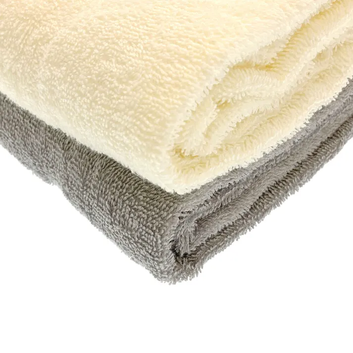 バスタオル 2枚組 アイボリー/グレー