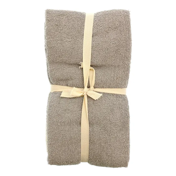 バスタオル 2枚組 アイボリー/グレー
