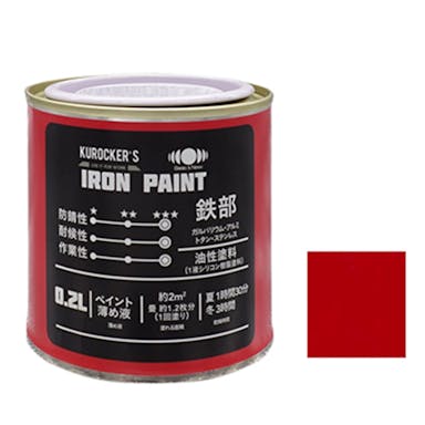 KUROCKER’S シリコン IRON PAINT 鉄部 油性塗料 レッド 0.2L(販売終了)