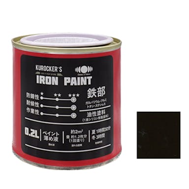 KUROCKER’S シリコン IRON PAINT 鉄部 油性塗料 ブラックチョコレート 0.2L(販売終了)
