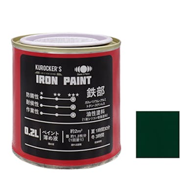 KUROCKER’S シリコン IRON PAINT 鉄部 油性塗料 グリーン 0.2L(販売終了)