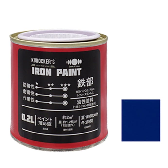 KUROCKER’S シリコン IRON PAINT 鉄部 油性塗料 ブルー 0.2L(販売終了)