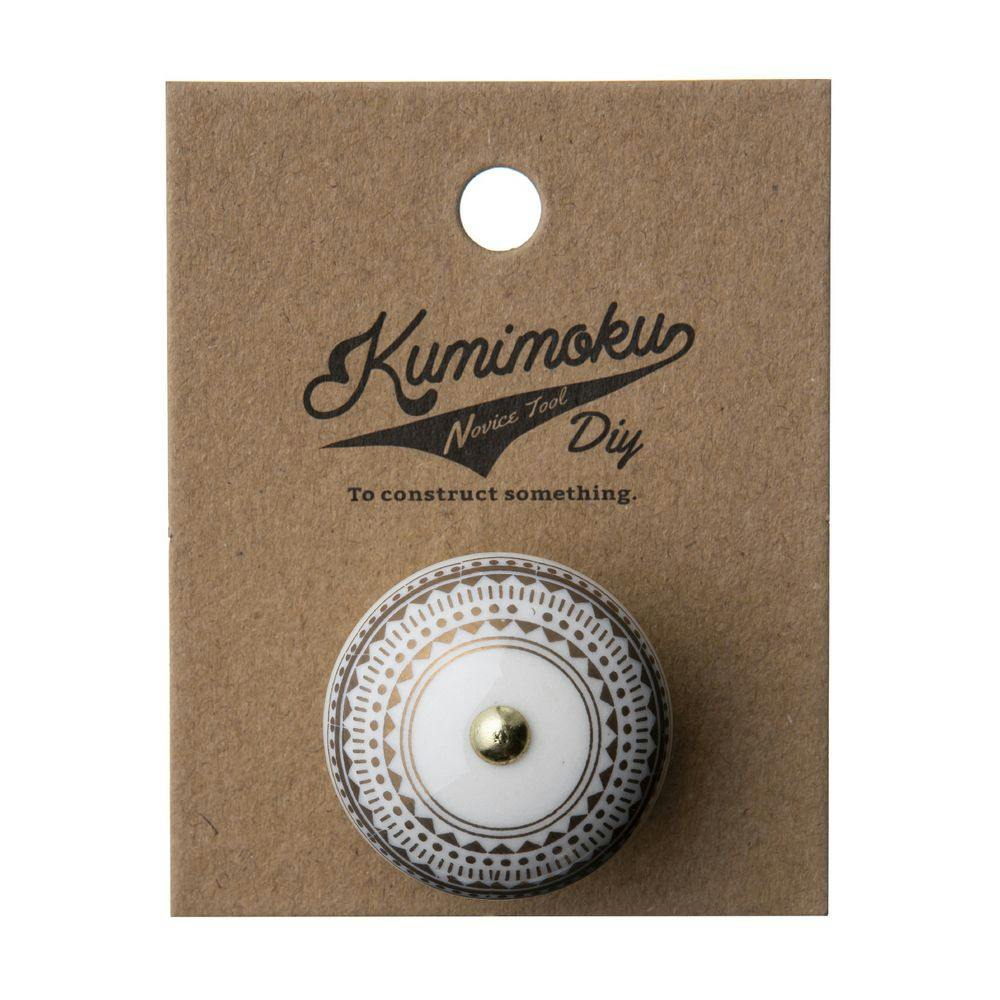 Kumimoku デザインノブ サークル ベース付き ゴールド | ねじ・くぎ