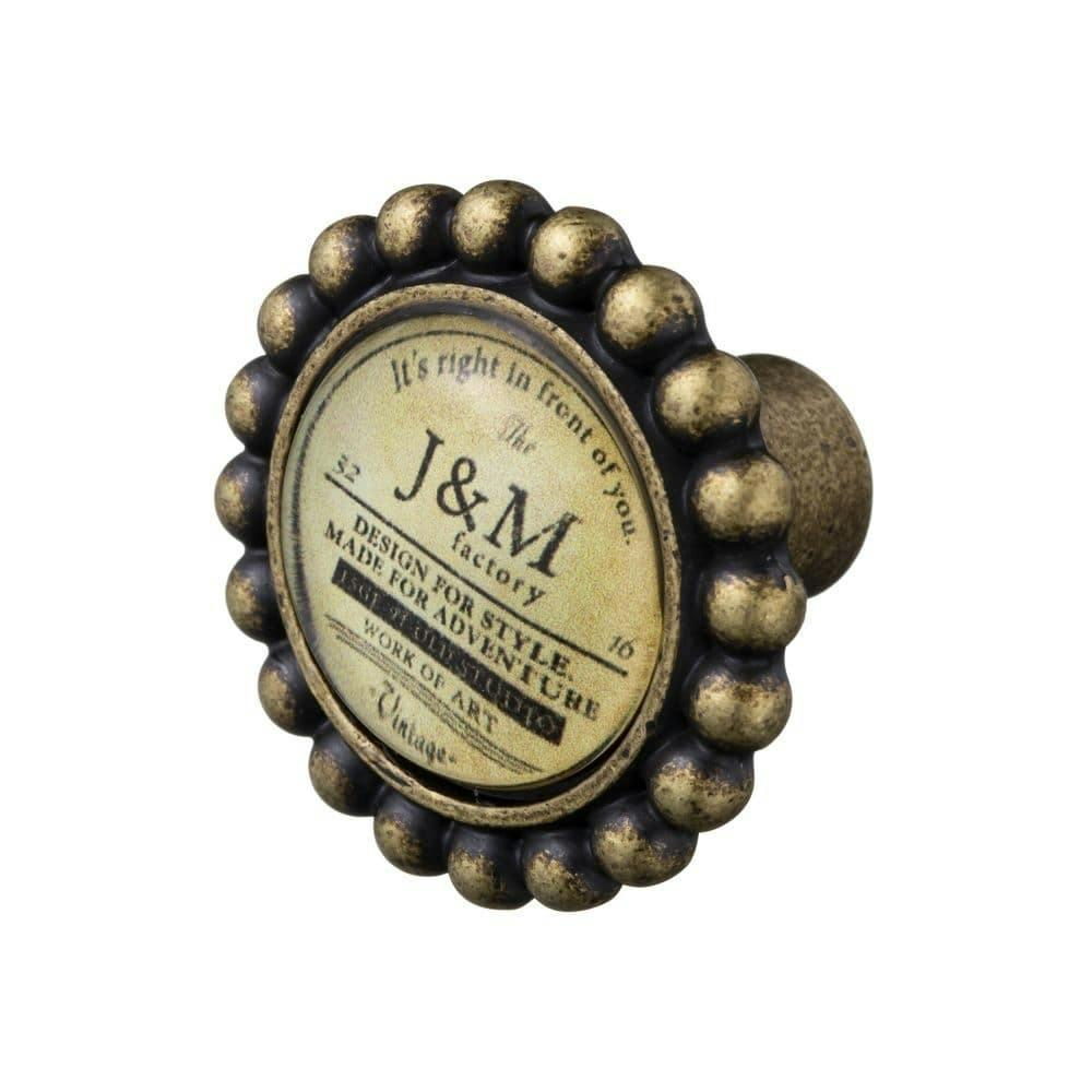 アンティーク丸面子 Kumimoku デザインノブ サークル ビンテージ J＆M ブロンズ