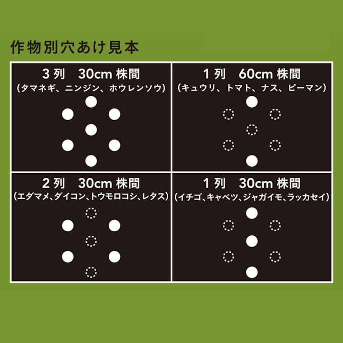 穴あけ簡単菜園マルチ 黒 0.02×95×50m