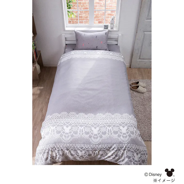 布団カバー3点セット ミッキー レース
