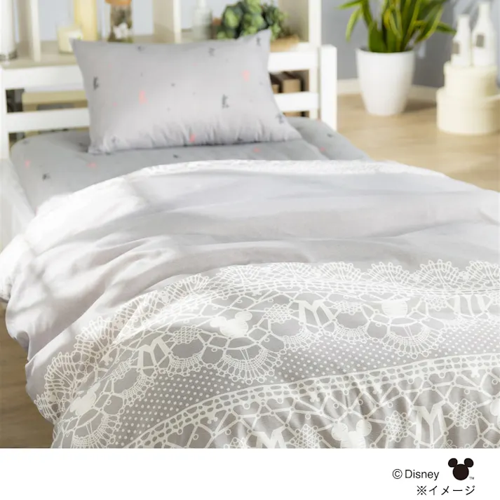 布団カバー3点セット ミッキー レース