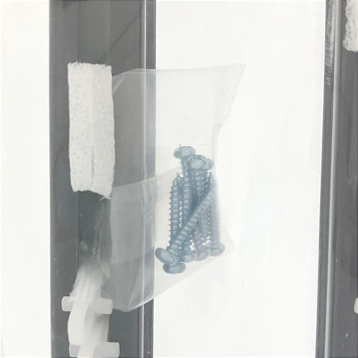 角型伸縮カーテンレール ダブル ブラウン 1m