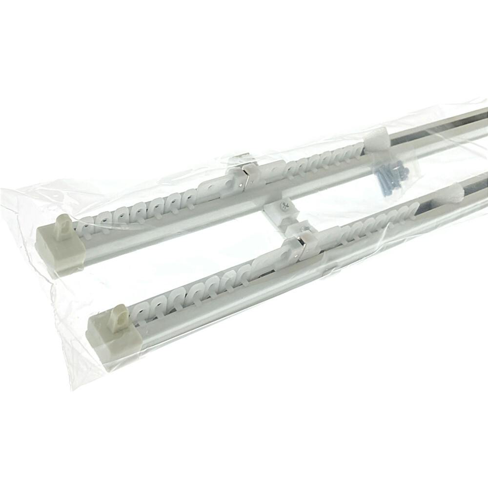 角型伸縮カーテンレール ダブル ホワイト 2m | カーテン・カーテン