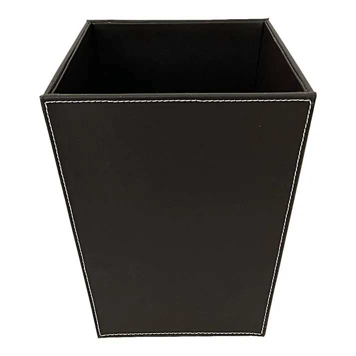 レザー調くず入れ 角 ブラウン