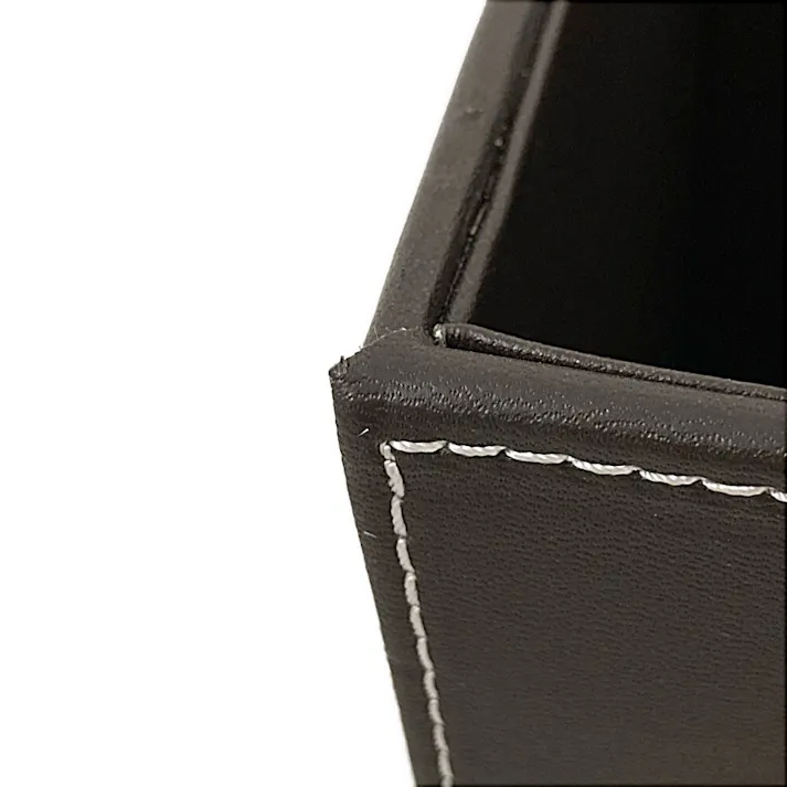 レザー調くず入れ 角 ブラウン