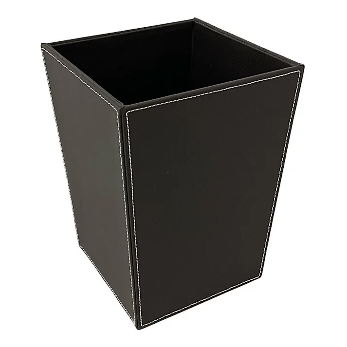 レザー調くず入れ 角 ブラウン