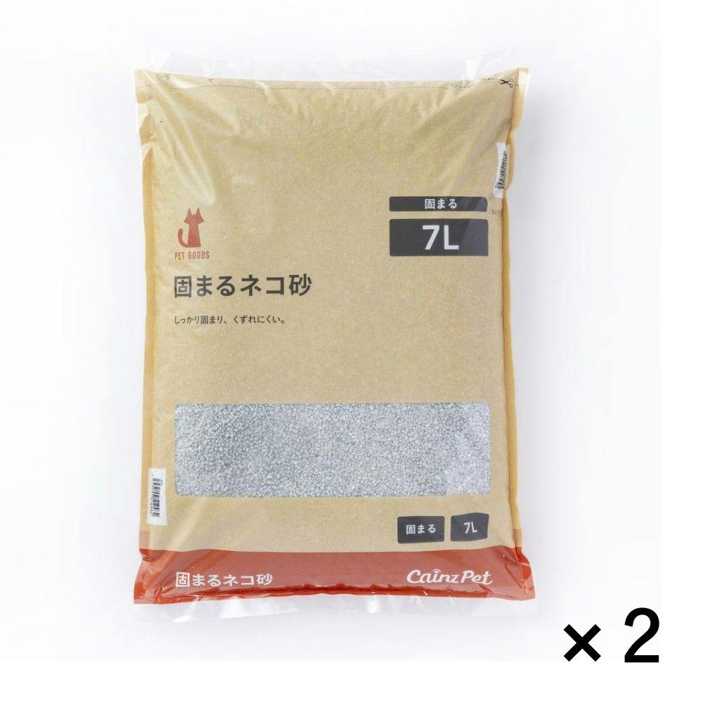 ケース販売】猫砂 Pet'sOne 固まる猫砂7L×2個入 消臭 大容量 飛び散り