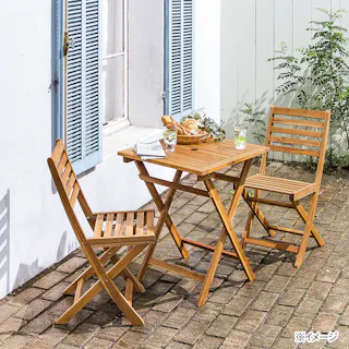 カインズ 木製ファニチャー3点セット ブラウン WF3P