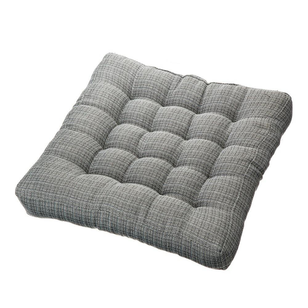 デニム調低反発背あてクッション 34×33 グレー(販売終了