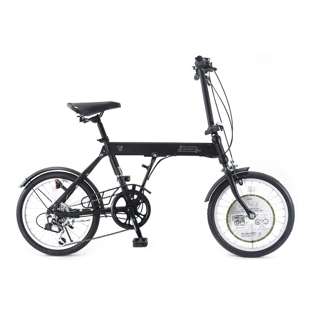 自転車】折りたたみ自転車 スライク SLIKE 18インチ 外装6段 ブラック