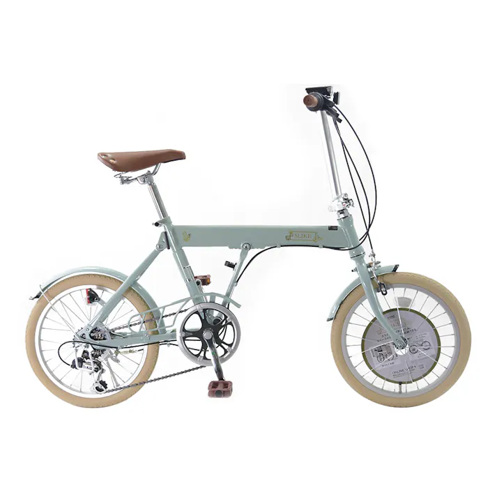 【自転車】折りたたみ自転車 スライク SLIKE 18インチ 外装6段 ミントグリーン
