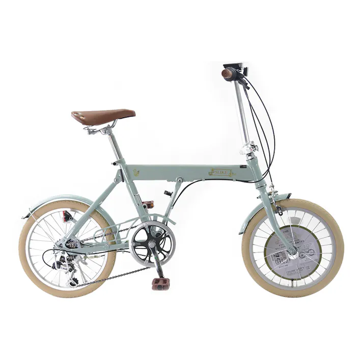 【自転車】折りたたみ自転車 スライク SLIKE 18インチ 外装6段 ミントグリーン