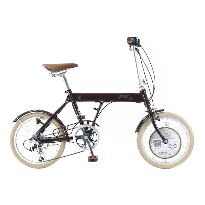 【自転車】折りたたみ自転車 スライク SLIKE 18インチ 外装6段 ダークブラウン